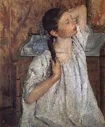 Mary Cassatt The girl do up her hair oil